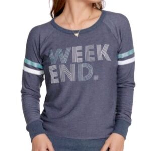 CHASER Blue 'Weekend' Graphic Sweatshirt